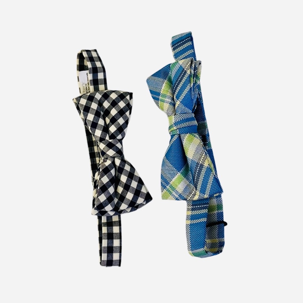 BOYS TIES | Assortment of 2 blue boys classic academia preppy bow ties